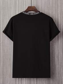 Manfinity LEGND Men Letter Graphic Tee - Black - View 2