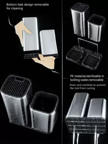 1入組不銹鋼刀架經典廚房刀架工具 - 銀色 - 查看 4