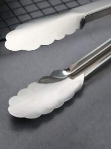 1pc Stainless Steel Food Tongs, Two Tone Thickened Grilling Food Tongs