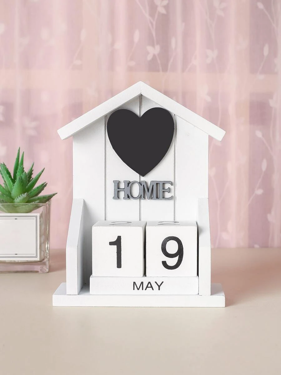 1pc House Shaped Desk Calendar - White - View 1