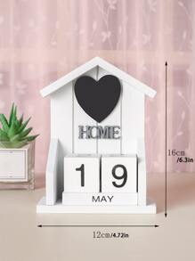 1pc House Shaped Desk Calendar - White - View 3