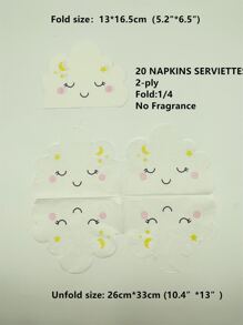 20入組雲朵造型一次性餐巾