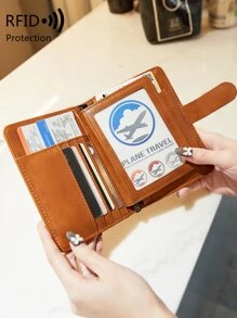 MIYIN Ví đựng hộ chiếu đa năng, ví du lịch mỏng, chống RFID, bao đựng thẻ, bảo vệ hộ chiếu, vật dụng thiết yếu khi đi du lịch có khe cắm thẻ tín dụng dành cho nam/nữ - màu nâu - Xem 2