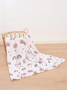 嬰兒彩虹印花繈褓毯 - 彩色 - 查看 1