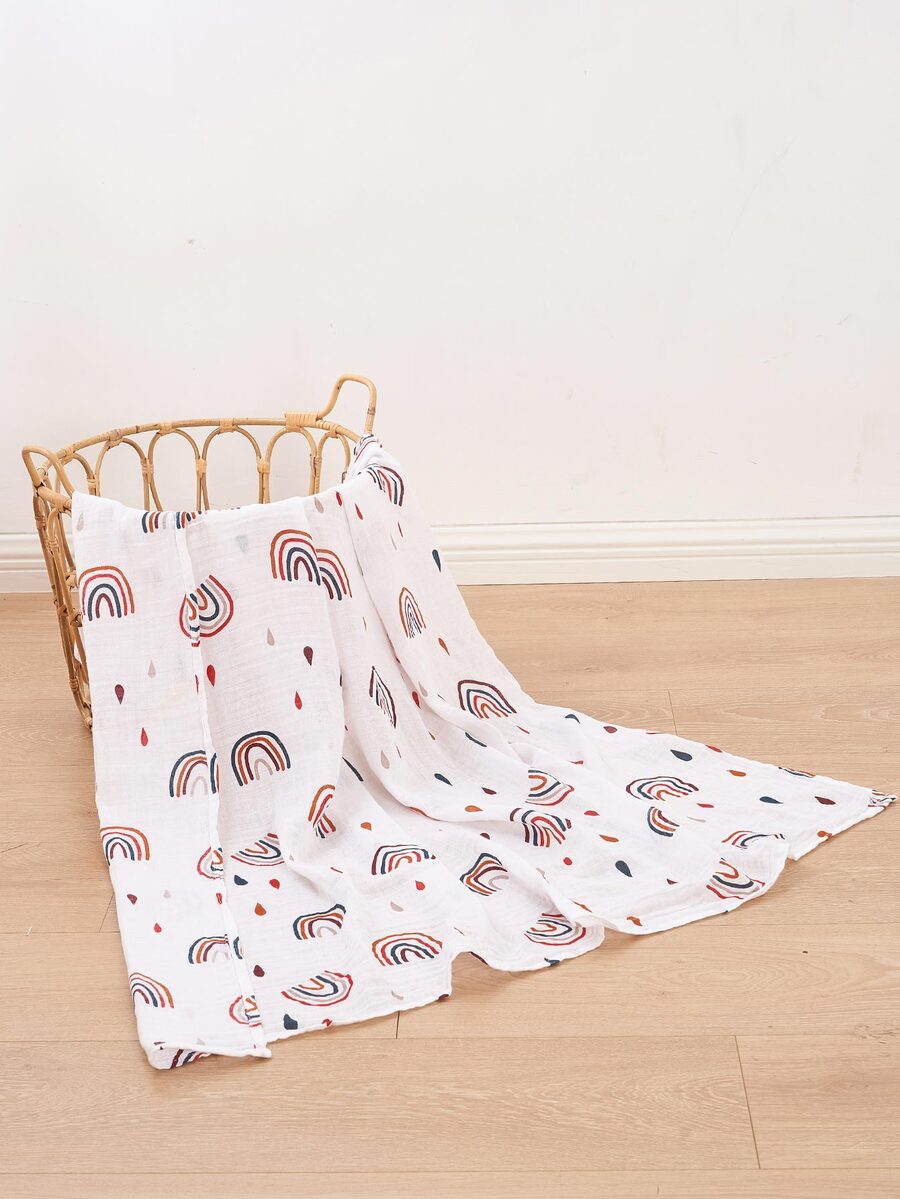 嬰兒彩虹印花繈褓毯 - 彩色 - 查看 1