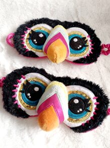 1 pieza Antifaz para dormir de color combinado ojo creativo poliéster con diseño de pájaro para casa - Multicolor - Ver 5