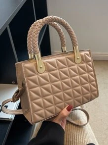 Túi đeo chéo Nữ Có thể điều chỉnh được Đôi tay cầm Thanh lịch - Màu Khaki - Xem 1