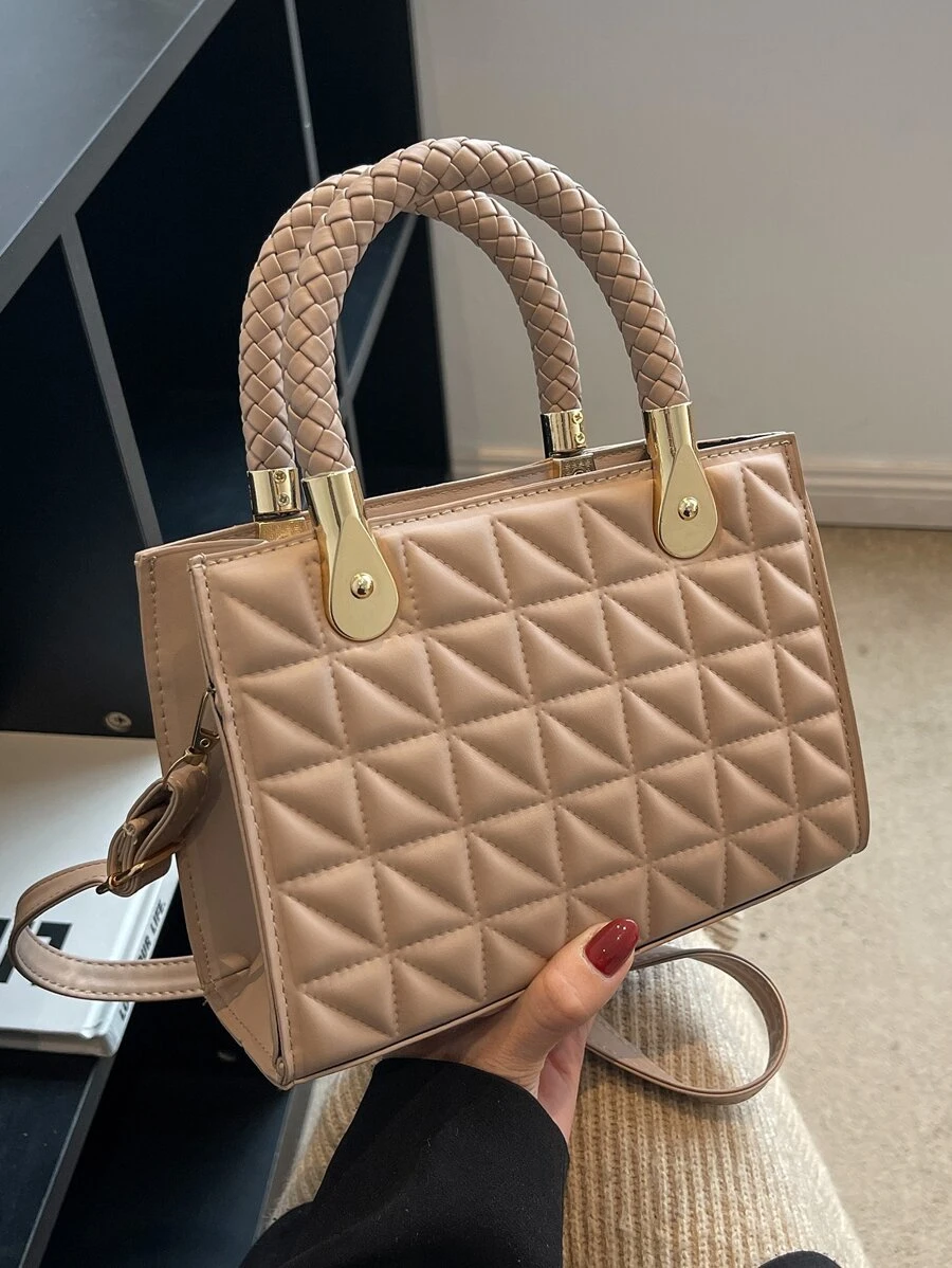 Túi đeo chéo Nữ Có thể điều chỉnh được Đôi tay cầm Thanh lịch - Màu Khaki - Xem 1