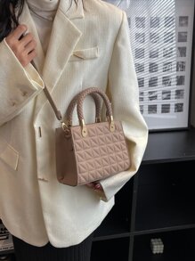 Túi đeo chéo Nữ Có thể điều chỉnh được Đôi tay cầm Thanh lịch - Màu Khaki - Xem 5