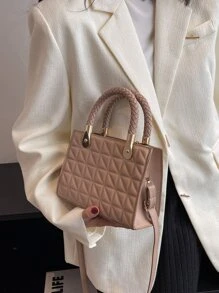 Túi đeo chéo Nữ Có thể điều chỉnh được Đôi tay cầm Thanh lịch - Màu Khaki - Xem 8