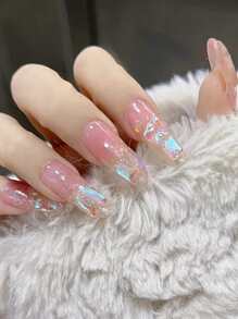 Diamantes de imitación para decoración de uñas, forma mixta, dijes de piedra transparente de diamante de cristal, accesorios de manicura - Rosa - Ver 1