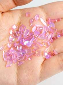 Diamantes de imitación para decoración de uñas, forma mixta, dijes de piedra transparente de diamante de cristal, accesorios de manicura - Rosa - Ver 3