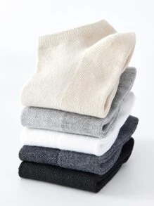 Hombres 4 pares Calcetines tobilleros unicolor - Multicolor - Ver 2