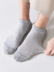 Hombres 4 pares Calcetines tobilleros unicolor - Multicolor - Ver 7