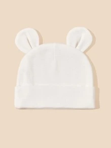 1 件婴儿纯色襁褓毯和 1 件情人节爱心帽子 - 白色 - 查看 5