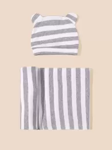 1 Pieza Conjunto De Manta Envolvente Para Bebé Con Gorro - Multicolor - Ver 1