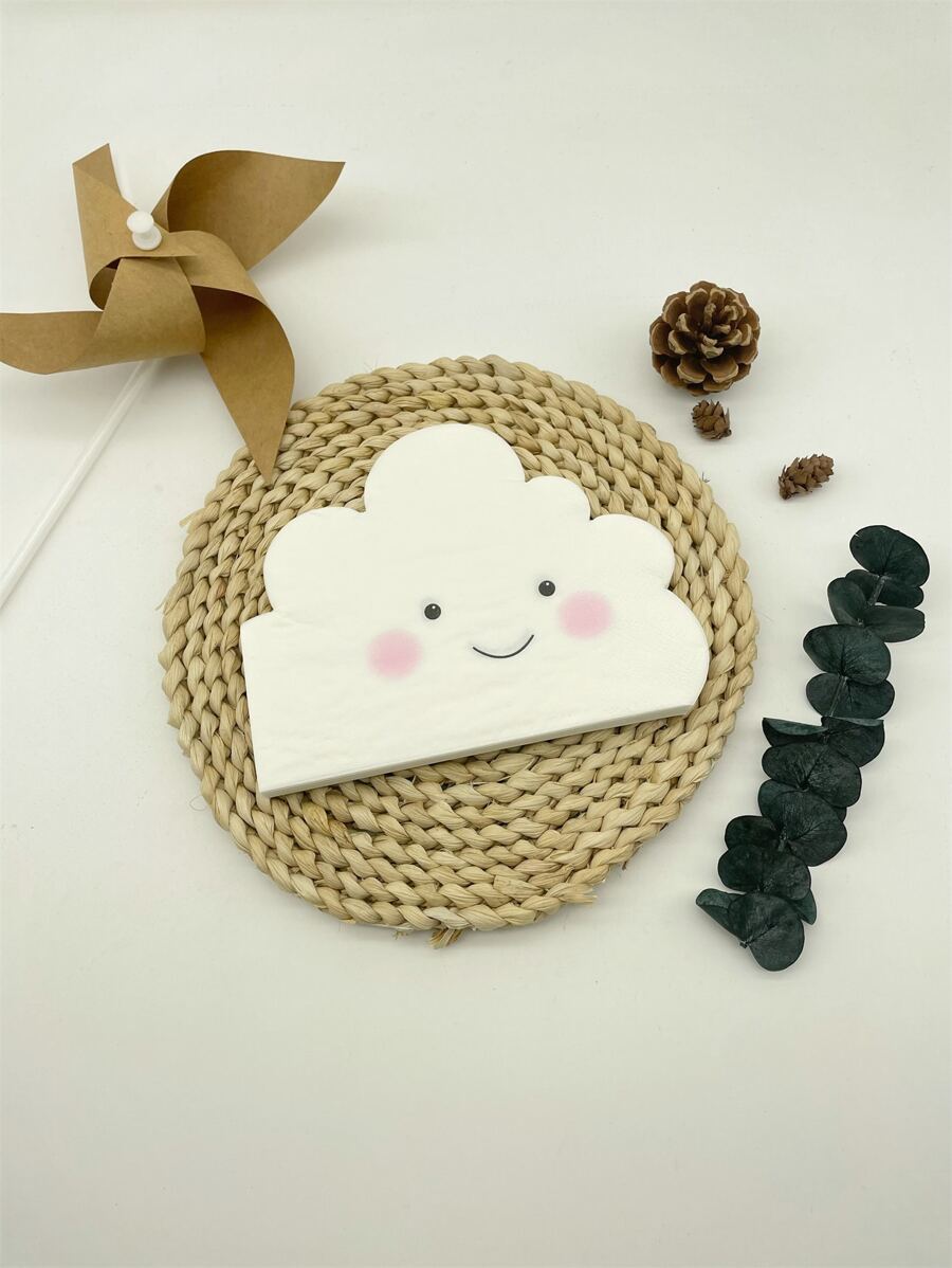20pcs Cloud Shaped Disposable Napkin - White - View 1