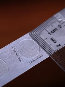 Cinta fija de 1 rollo de doble cara, cinta simple de puntos de PVC para el hogar - transparente - Ver 2