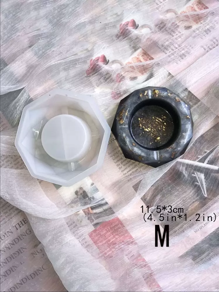 1pc Plain Random DIY Silicone Mold, White Silicone Ashtray Mold For DIY Craft - White - View 4