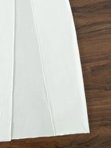 Vestido cover up unicolor de muslo con abertura - Blanco - Ver 3