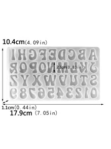 1 件字母设计 DIY 硅胶模具，透明硅胶模具，适用于 DIY - 白色 - 查看 7
