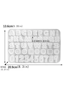 1 件字母设计 DIY 硅胶模具，透明硅胶模具，适用于 DIY - 白色 - 查看 8