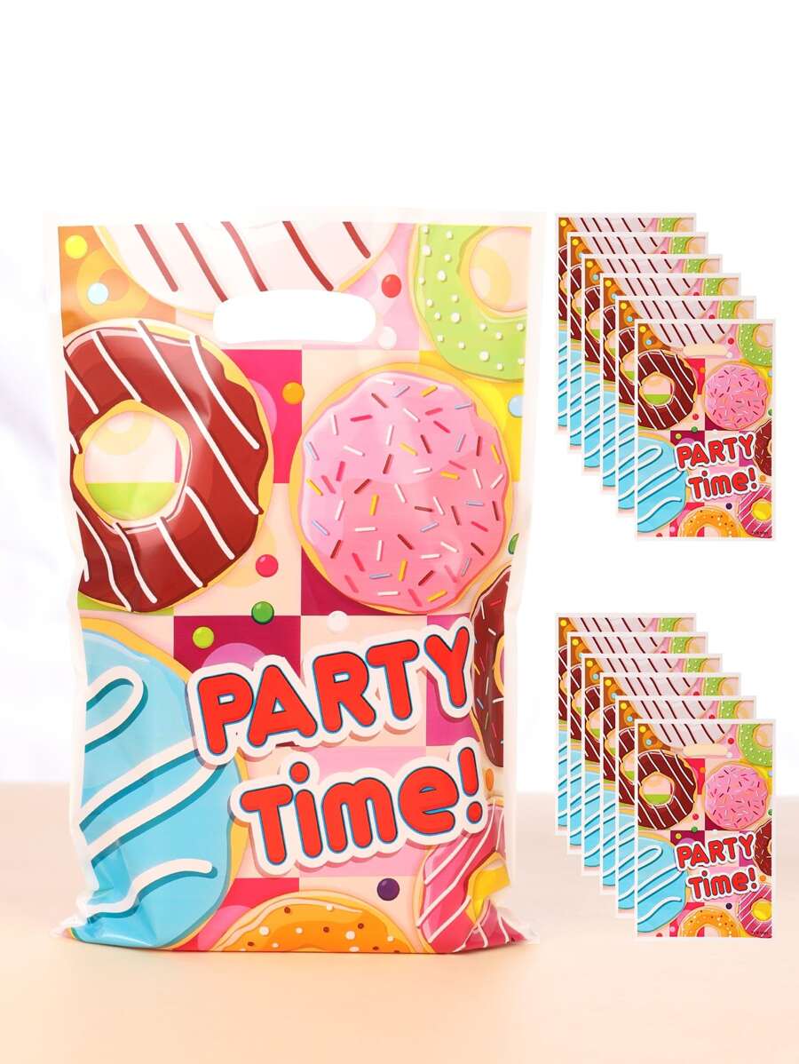 10pcs Party Decoration Gift Bags Donut Packaging Bag - Multicolor - View 1