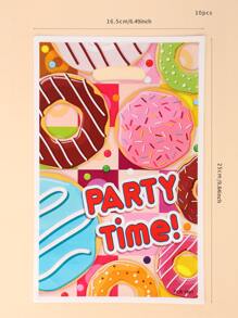 10pcs Party Decoration Gift Bags Donut Packaging Bag - Multicolor - View 4