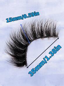 Asiteo 1 Pair 5D Natural Full False Lashes Natural Long Effect Wispy Daily Eyelash Extension Cruelty Free Lash - Black - View 3