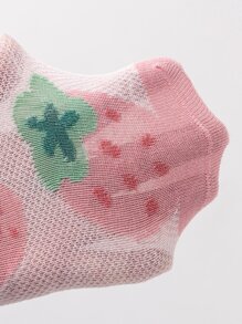 5pairs Toddler Girls Flower Print Ankle Socks - Multicolor - View 8