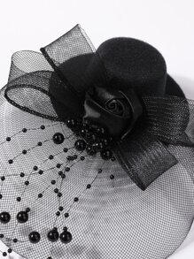 Chicas Horquilla con diseño de flor - Negro - Ver 3