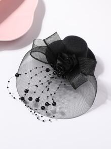 Chicas Horquilla con diseño de flor - Negro - Ver 1