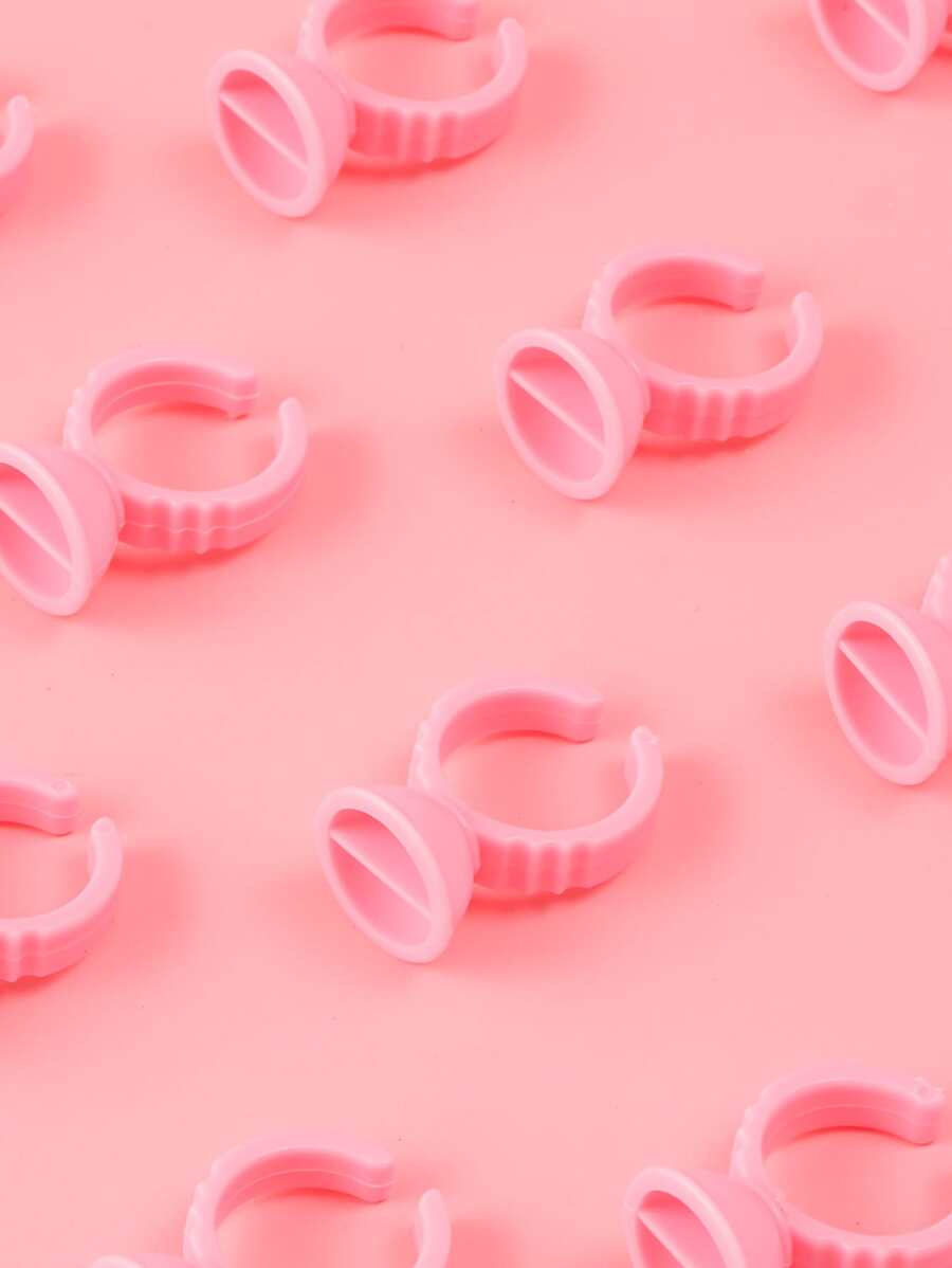 100pcs Plain False Eyelash Glue Cup - Pink - View 1