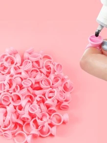 100pcs Plain False Eyelash Glue Cup - Pink - View 2