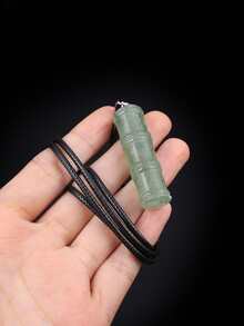 Bamboo Charm Necklace - Green - View 2