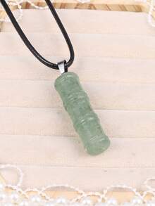 Bamboo Charm Necklace - Green - View 3