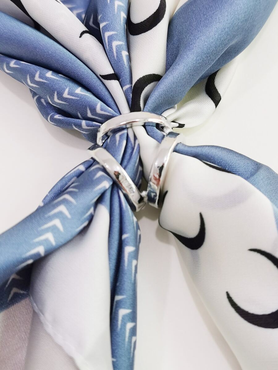 Minimalist Scarf Ring - Silver - View 1