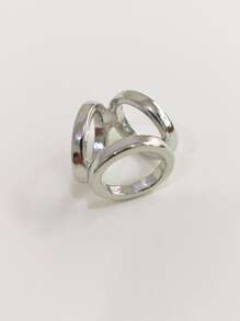 Minimalist Scarf Ring - Silver - View 2