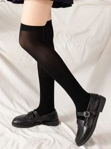 2 đôi vớ trẻ em chắc chắn trên đầu gối - Đen và trắng - Xem 3