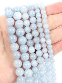 1股6/8/10mm天然石頭釘珠適合女士男士適用於珠寶製作手環DIY配件