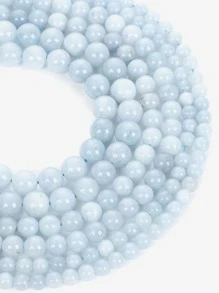 1股6/8/10mm天然石頭釘珠適合女士男士適用於珠寶製作手環DIY配件