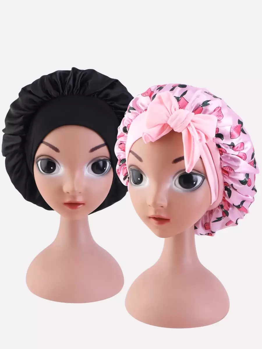 2入組女孩蝴蝶結裝飾髮帽 - 彩色 - 查看 1