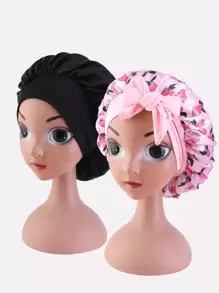2入組女孩蝴蝶結裝飾髮帽 - 彩色 - 查看 2
