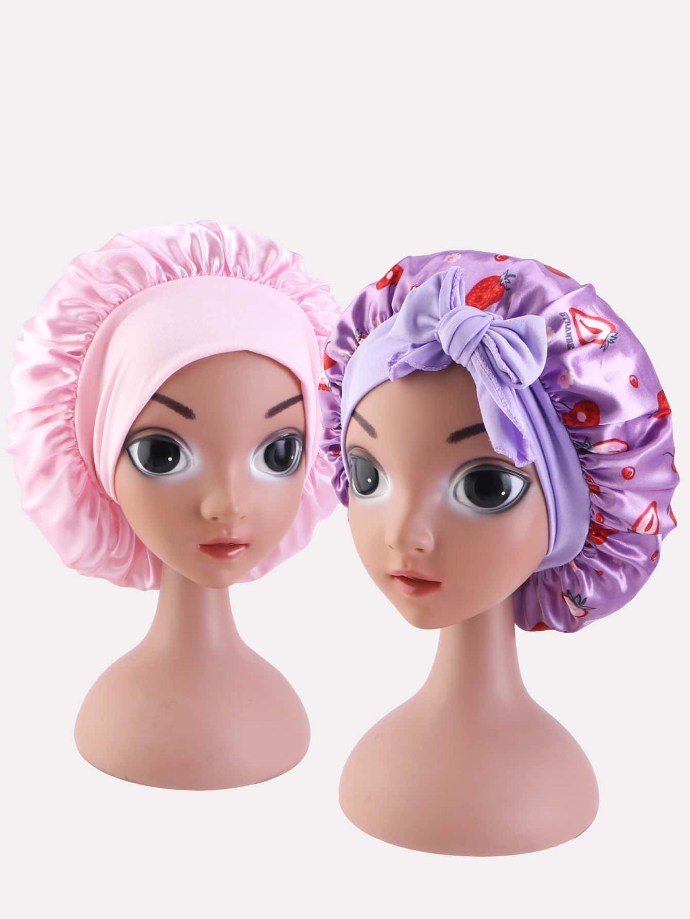 2入組女孩愛心圖案髮帽 - 彩色 - 查看 1