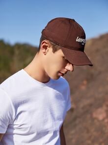 男士字母刺繡棒球帽 - 棕色 - 查看 4