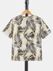 SHEIN Boys Tropical Print Tee & Shorts - Multicolor - View 8