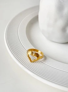 Nhẫn trang trí trái tim - Vàng - Xem 2