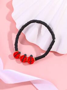 3pcs/set Girls Ladybug Decor Bracelet - Multicolor - View 3