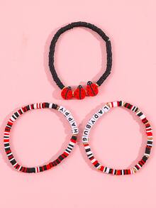 3pcs/set Girls Ladybug Decor Bracelet - Multicolor - View 4