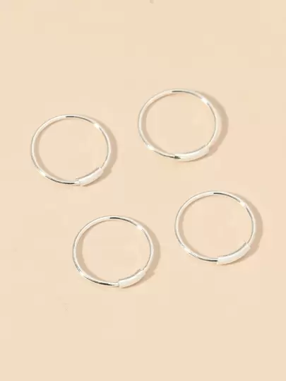 4 piezas/set Aro para la nariz minimalista cobre popular perforación Joya de cuerpo regalo para mujeres & Hombres